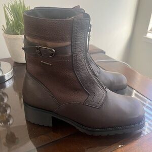 Women's Dark Brown Leather Ankle Booties